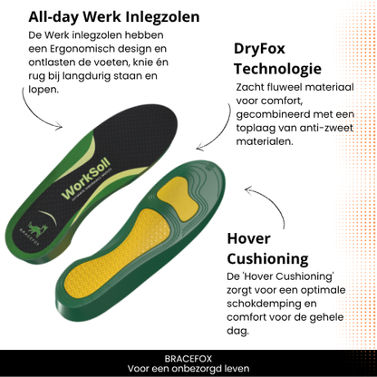 WorkSoll inlegzolen met anatomische steunstructuur